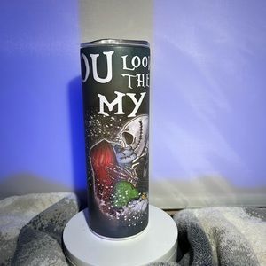20oz Jack And Sally Glow in The Dark Sublimated Stainless Steel Tumbler.